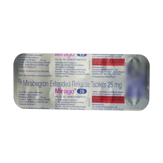 mirago 25mg tablet 10's